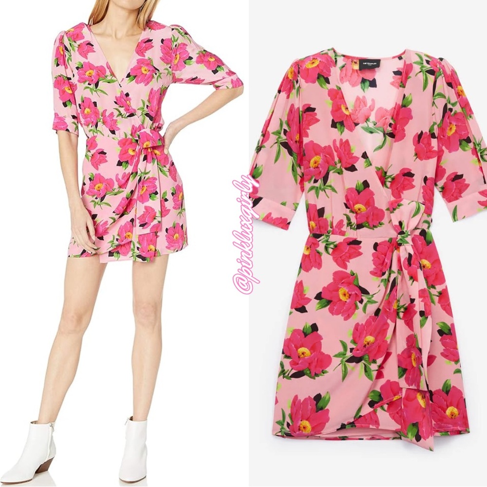 $598 The Kooples “Pivoine in Love” Silk Wrap Dress 💕💗 CELEBRITY WORN